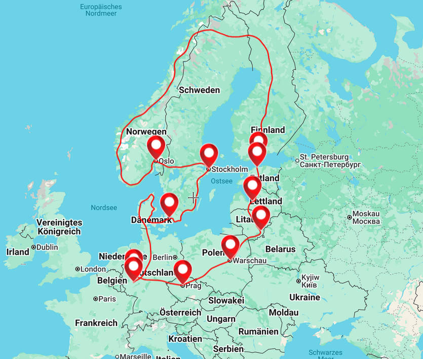 Zweite Reiseroute